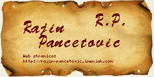 Rajin Pančetović vizit kartica